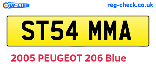 ST54MMA are the vehicle registration plates.