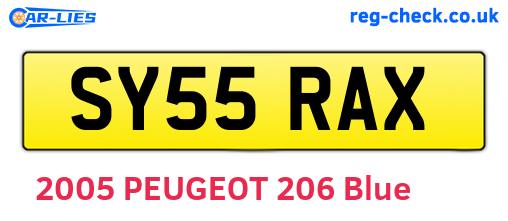 SY55RAX are the vehicle registration plates.