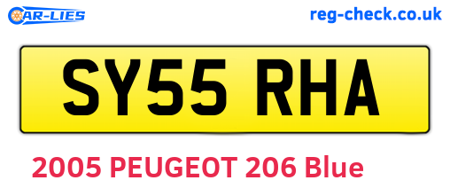 SY55RHA are the vehicle registration plates.