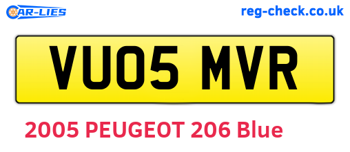 VU05MVR are the vehicle registration plates.