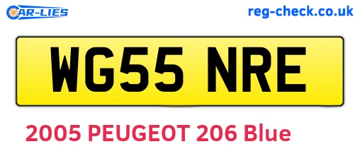 WG55NRE are the vehicle registration plates.