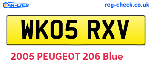 WK05RXV are the vehicle registration plates.