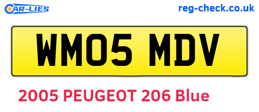 WM05MDV are the vehicle registration plates.