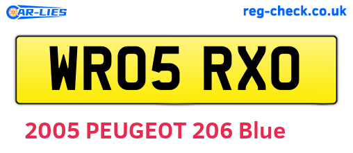 WR05RXO are the vehicle registration plates.