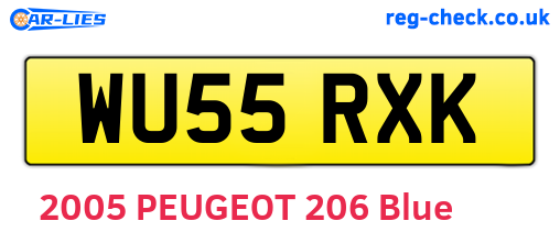 WU55RXK are the vehicle registration plates.