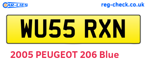 WU55RXN are the vehicle registration plates.