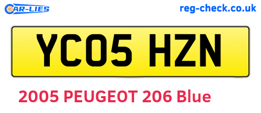 YC05HZN are the vehicle registration plates.