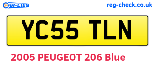 YC55TLN are the vehicle registration plates.
