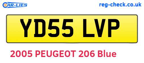 YD55LVP are the vehicle registration plates.