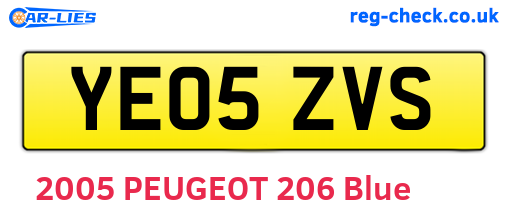 YE05ZVS are the vehicle registration plates.
