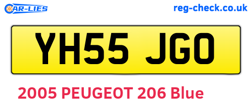 YH55JGO are the vehicle registration plates.