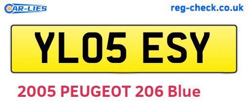 YL05ESY are the vehicle registration plates.