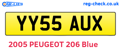 YY55AUX are the vehicle registration plates.