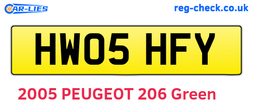 HW05HFY are the vehicle registration plates.