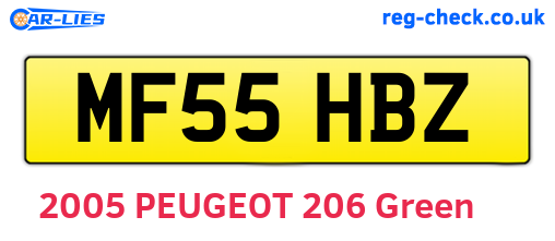 MF55HBZ are the vehicle registration plates.