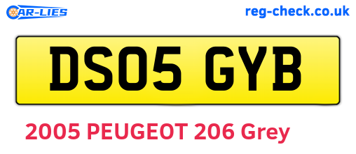 DS05GYB are the vehicle registration plates.