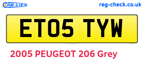 ET05TYW are the vehicle registration plates.