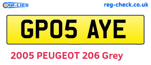 GP05AYE are the vehicle registration plates.