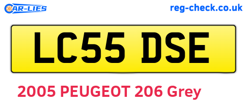 LC55DSE are the vehicle registration plates.