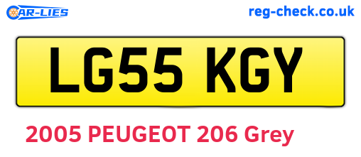 LG55KGY are the vehicle registration plates.