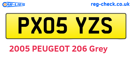 PX05YZS are the vehicle registration plates.