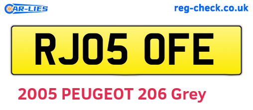 RJ05OFE are the vehicle registration plates.