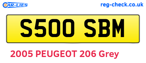 S500SBM are the vehicle registration plates.