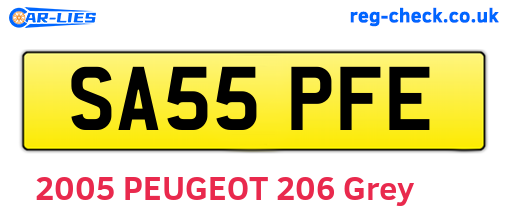 SA55PFE are the vehicle registration plates.