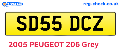 SD55DCZ are the vehicle registration plates.