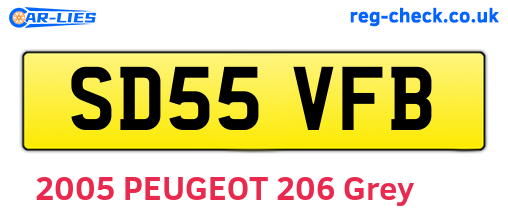 SD55VFB are the vehicle registration plates.