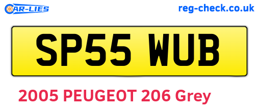 SP55WUB are the vehicle registration plates.