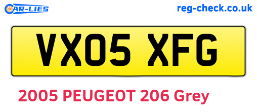VX05XFG are the vehicle registration plates.