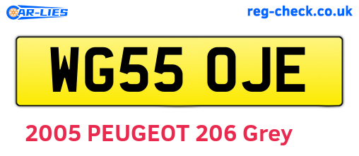 WG55OJE are the vehicle registration plates.