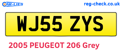 WJ55ZYS are the vehicle registration plates.