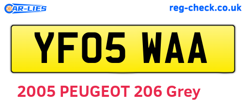 YF05WAA are the vehicle registration plates.