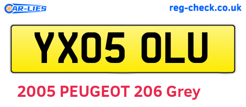 YX05OLU are the vehicle registration plates.