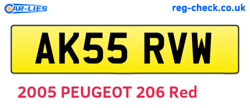 AK55RVW are the vehicle registration plates.