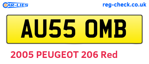 AU55OMB are the vehicle registration plates.