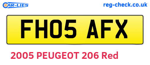 FH05AFX are the vehicle registration plates.