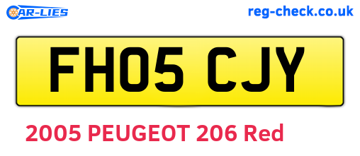 FH05CJY are the vehicle registration plates.