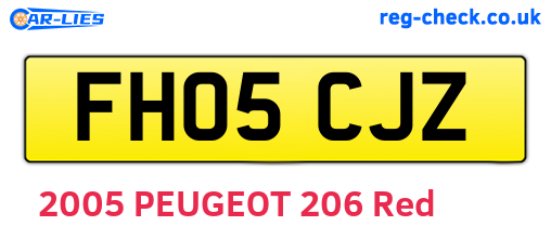 FH05CJZ are the vehicle registration plates.