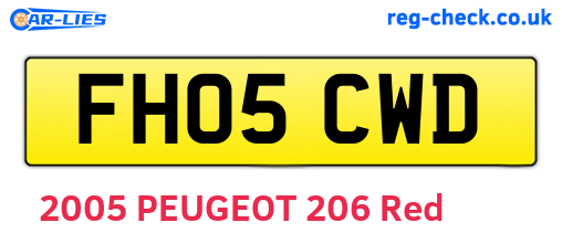 FH05CWD are the vehicle registration plates.