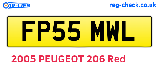 FP55MWL are the vehicle registration plates.