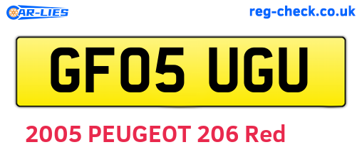 GF05UGU are the vehicle registration plates.