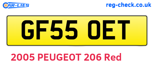 GF55OET are the vehicle registration plates.