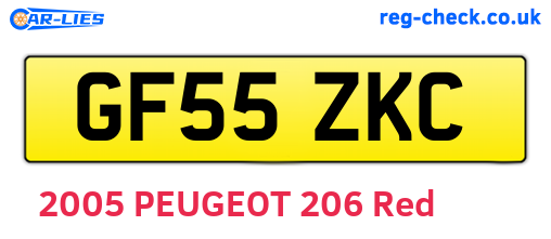GF55ZKC are the vehicle registration plates.