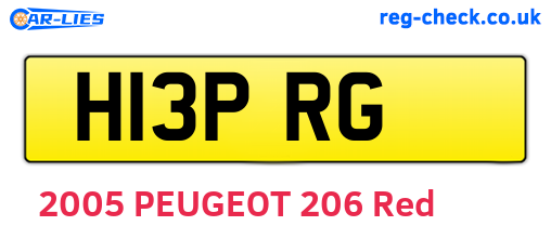H13PRG are the vehicle registration plates.