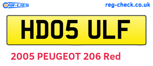 HD05ULF are the vehicle registration plates.