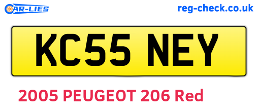 KC55NEY are the vehicle registration plates.