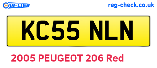 KC55NLN are the vehicle registration plates.